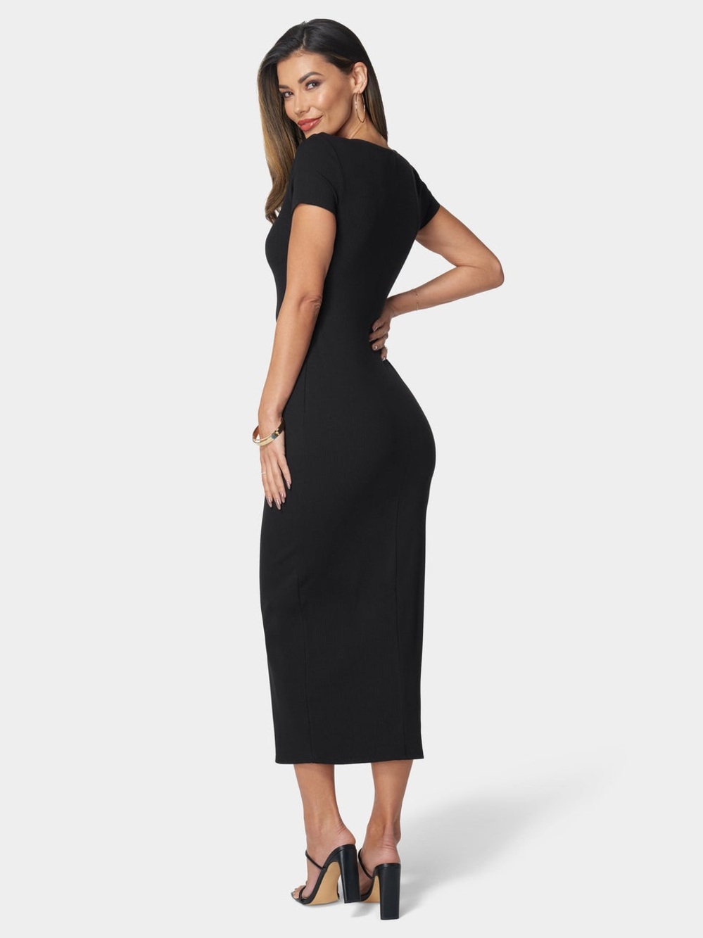 BEBE RIB MAXI T-SHIRT DRESS - Picture 3 of 4
